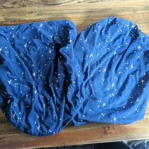 2 blue celestial Snoo sheets